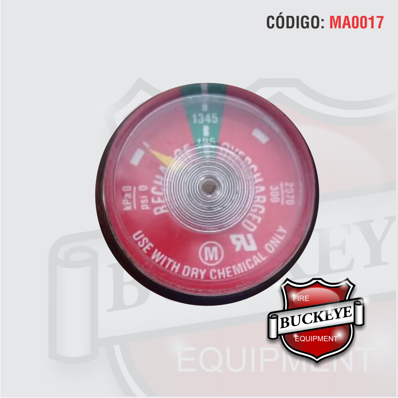 alto laberinto Decepcionado Manómetro Buckeye para Extintor de 5, 10, 20 Libras PQS – Extintores Buckeye