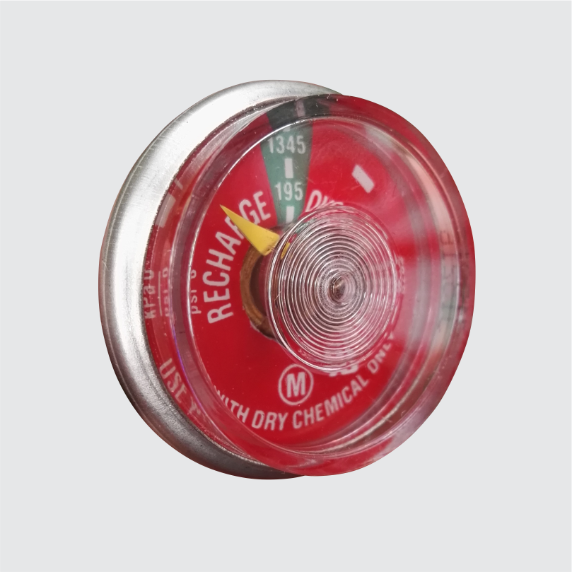 botón Preservativo puesta de sol Manómetro UL fabricación USA para extintor de polvo químico seco cabezal de  aluminio 195 PSI – Extintores Buckeye